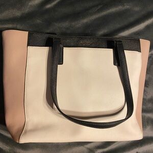 kate spade Colorblock Leather Tote in Blush, Cream & Black